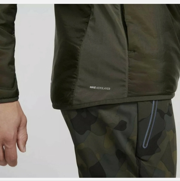 Nike Aerolayer Running Jacket Men’s Medium Green Windproof Lightweight - Picture 4 of 16